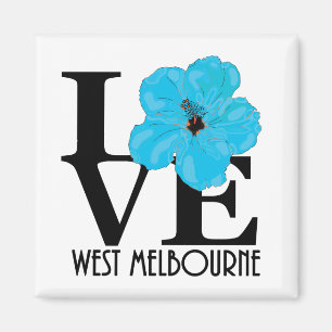 Imán LOVE West Melbourne (hibisco azul)