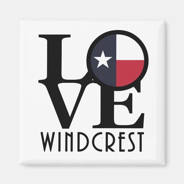 Imán LOVE Windcrest Texas (Frente)