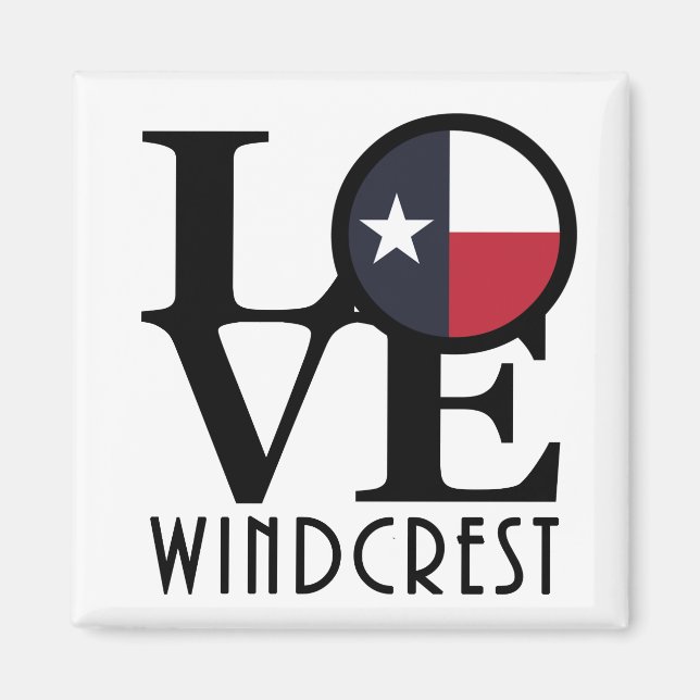 Imán LOVE Windcrest Texas (Frente)