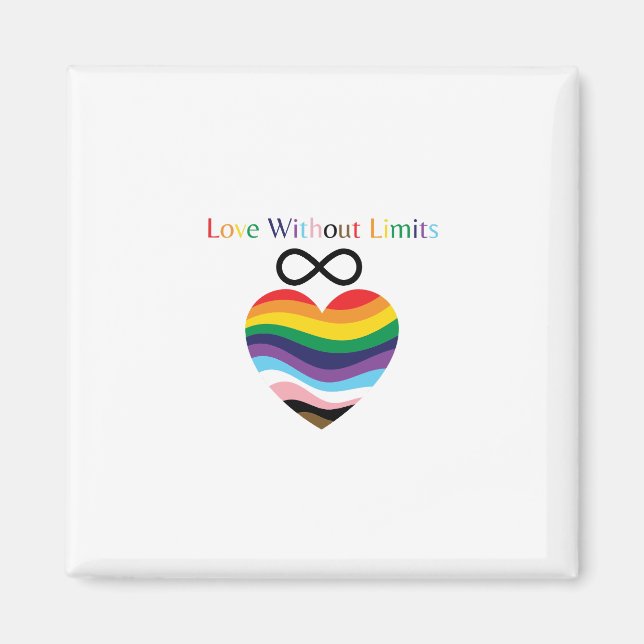Imán Love Without Limits – Rainbow Heart with Infinity  (Frente)