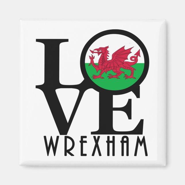 Imán LOVE Wrexham Wales (Frente)