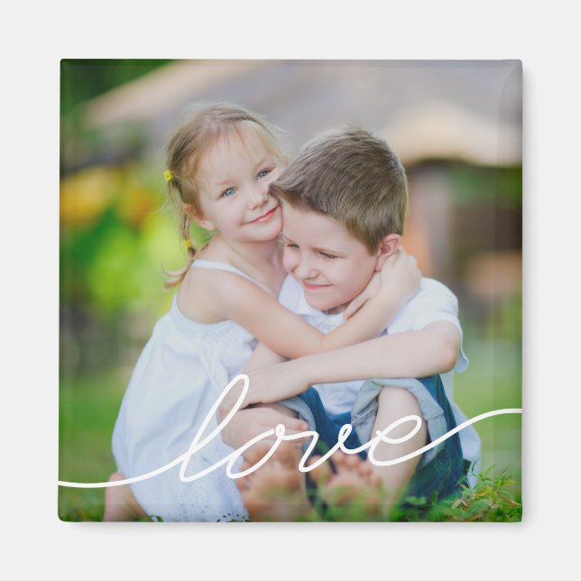 Imán LOVE Writing Personalized Photo Magnet (Frente)