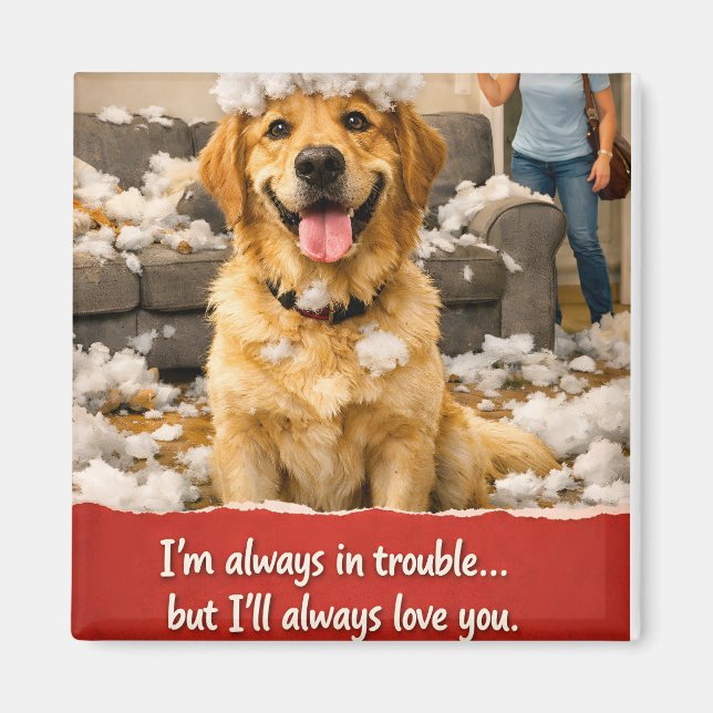 Imán Love you golden retriever fridge magnet product de (Frente)