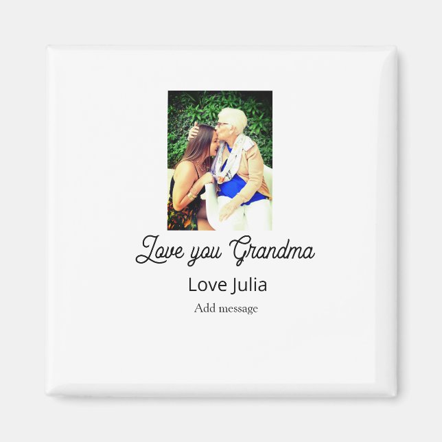 Imán Love you Grandma photo name love message grandkids (Frente)