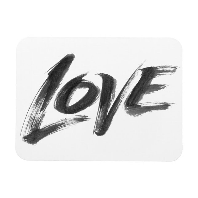 Imán LOVE Zen Brush Valentine Calligraphy Lettering (Horizontal)