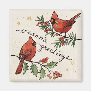 Imán Lovebirds del cardenal del navidad