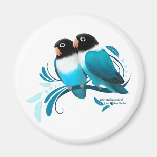 Imán Lovebirds enmascarados azul