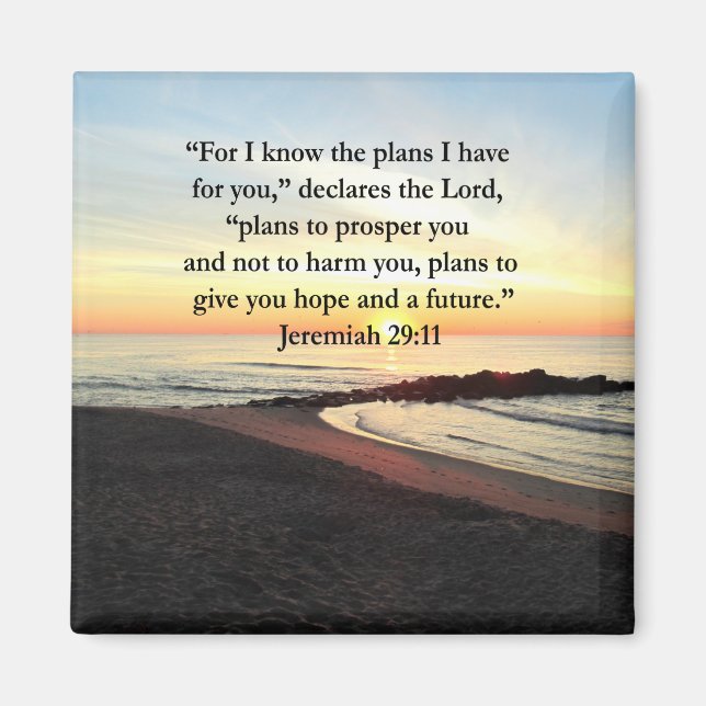 IMÁN LOVELY JEREMIAH 29:11 FOTO DE SUNRISE (Frente)