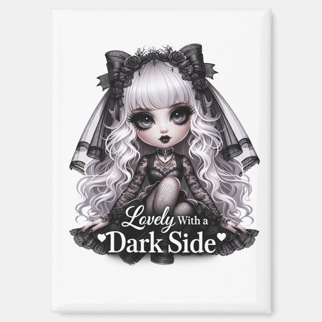 Imán Lovely With a Dark Side Gothic Cute Magnet  (Anverso)