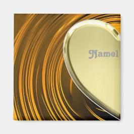 Imán Lover1 corazón medio dorado