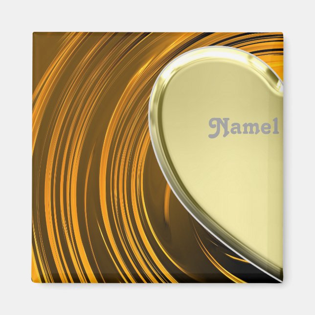 Imán Lover1 corazón medio dorado (Frente)