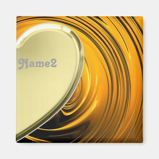 Imán Lover2 corazón dorado (Frente)