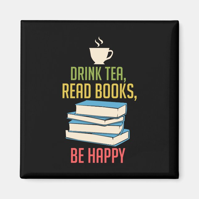 Imán Lover del libro - Tea Books Happy (Frente)