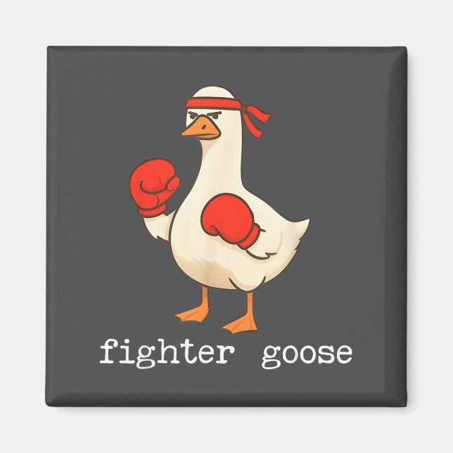 Imán Lover Goose And Fighter Goose, Funny Couple Goose  (Frente)