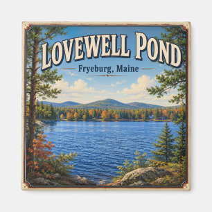 Imán Lovewell Pond Fryeburg Maine Vintage Escénico Cuad