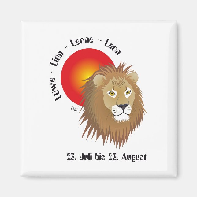 Imán Löwe Sternzeichen Magnet (Frente)
