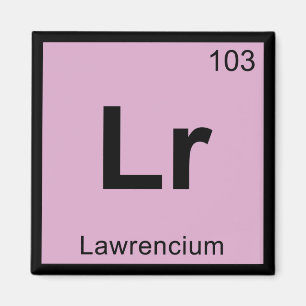 Imán Lr - Símbolo de la tabla periódica de química del 