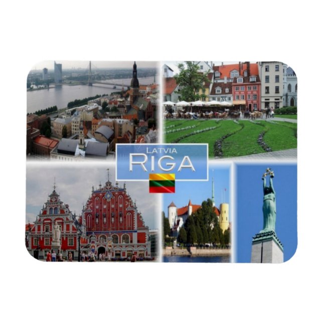 Imán LT Lituania Letonia Lietuva - Riga - (Horizontal)