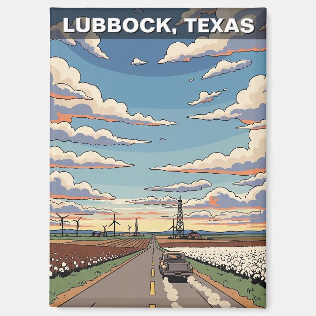 Imán Lubbock Texas Travel (Anverso)