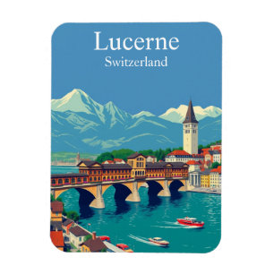 Imán Lucerne, Suiza, paisaje alpino de viajes