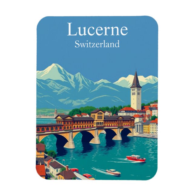Imán Lucerne, Suiza, paisaje alpino de viajes (Vertical)