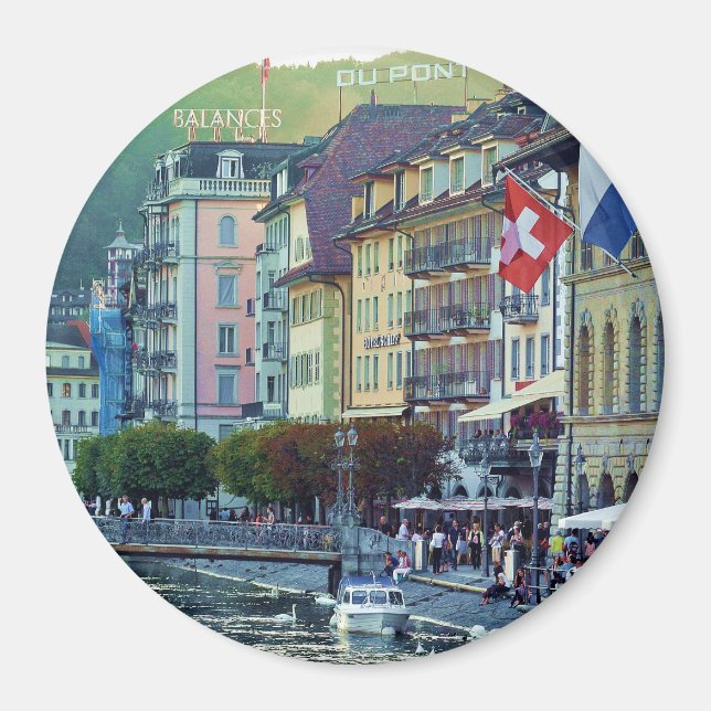 Imán Lucerne Suiza Viaje Europa Fotografía (Frente)