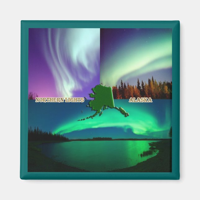 Imán Luces boreales del Collage de Alaska (Frente)