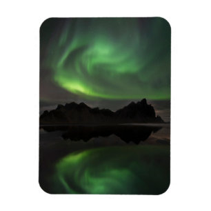 Imán Luces boreales Vestrahorn Beach Hofn, Islandia