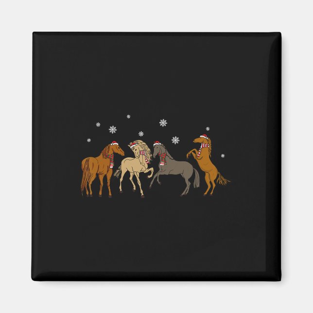 Imán Luces de árbol de Navidad de caballo de Santa (Frente)