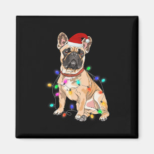 Imán Luces de árbol de navidad de perro de Bulldog fran