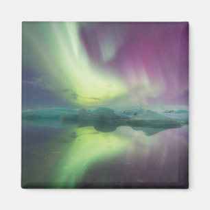 Imán Luces de Aurora en Laguna   Jokulsarlon, Islandia