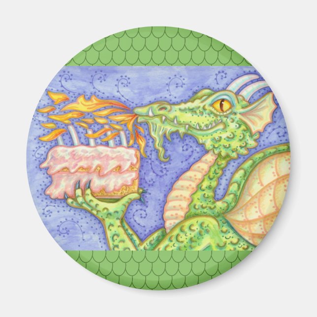 IMÁN LUCES DE CUMPLEAÑOS DE CUMPLEAÑOS DE LUZ DE DRAGÓN (Frente)