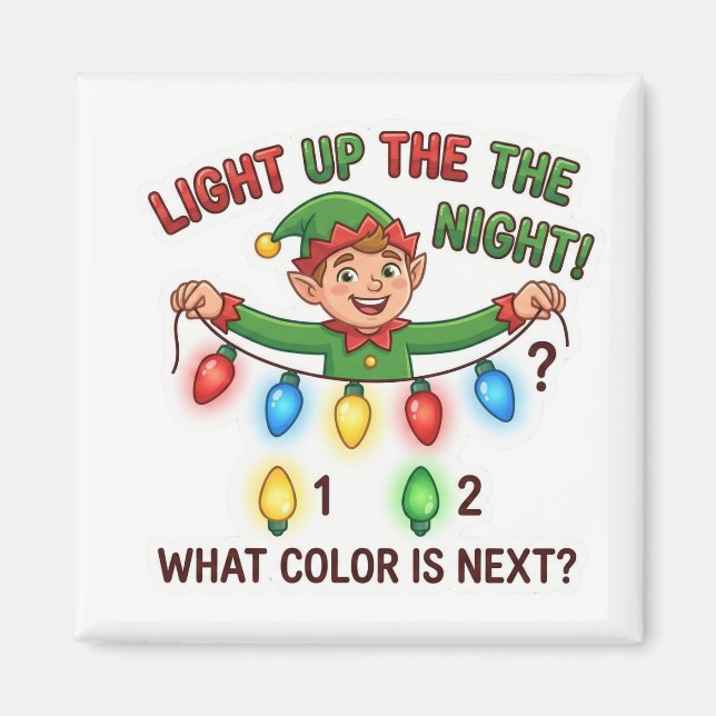 Imán Luces de Elfo de Navidad Juego de Lógica de Patron (Frente)