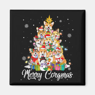Imán Luces de Hada de árbol de Navidad Corgi Merry Corg