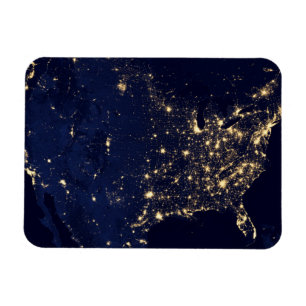 Imán Luces De La Ciudad De Estados Unidos De Noche.