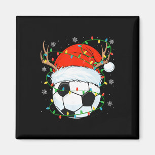 Imán Luces de Navidad de Fútbol de Santa Balón Navideño