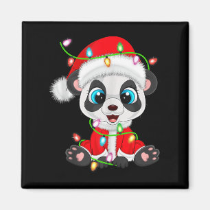 Imán Luces de Navidad de Panda Disfraz de Santa Animal