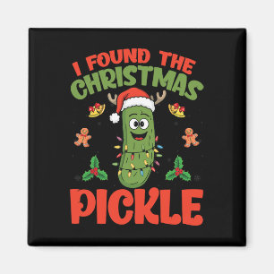 Imán Luces de Navidad de Pickle Santa Hat - Encontré la