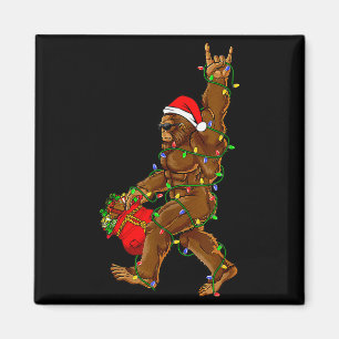 Imán Luces de Navidad de Santa Bigfoot Divertido Sasqua