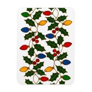 Imán Luces de Navidad y Acebo de Arte Cloisonne