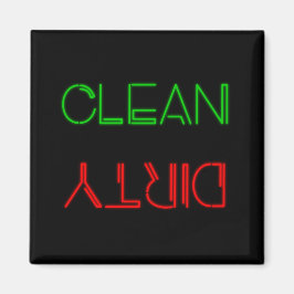 Imán Luces de neón Lavavajillas limpias o sucias