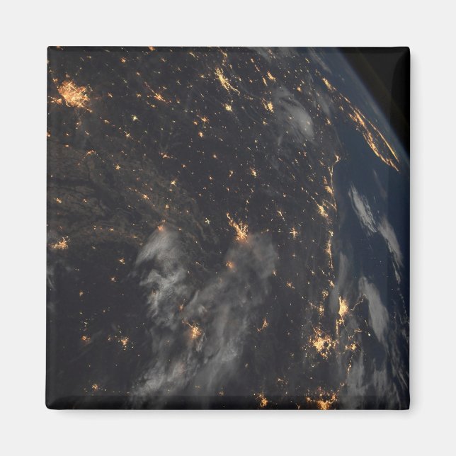 Imán Luces De Noche En El Planeta Tierra (Frente)