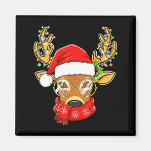 Imán Luces de Reno de Navidad Gorro de Santa Reno Navid