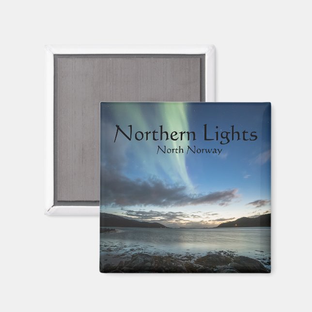 Imán Luces del Norte Noruega Recuerdo  (Anverso/Reverso)