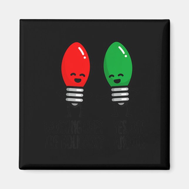 Imán Luces divertidas de Navidad con juego de palabras  (Frente)