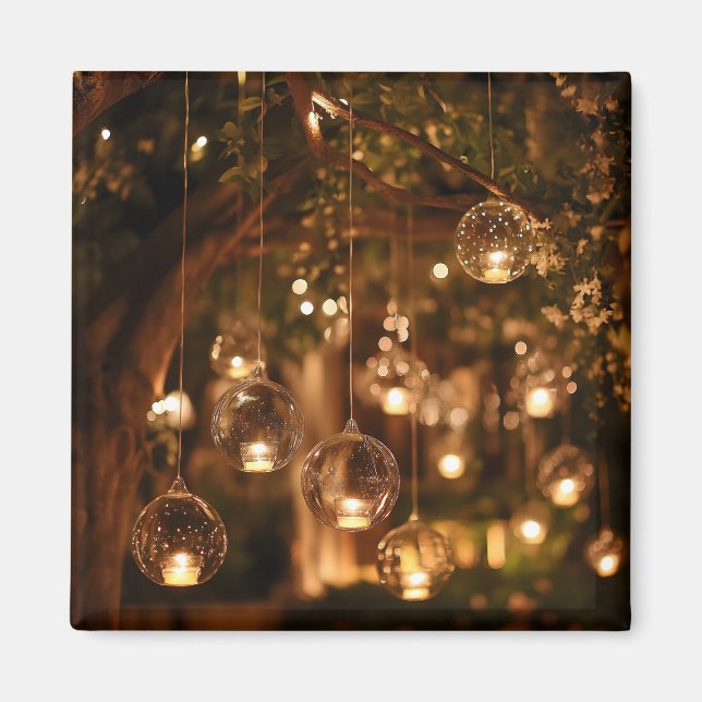 Imán Luces mágicas colgantes de cristal con velas (Frente)