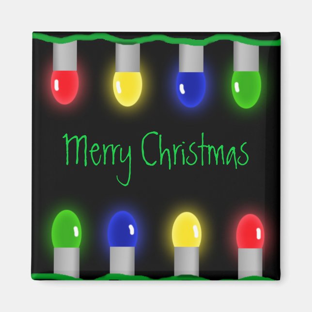 Imán Luces navideñas de Feliz (Frente)