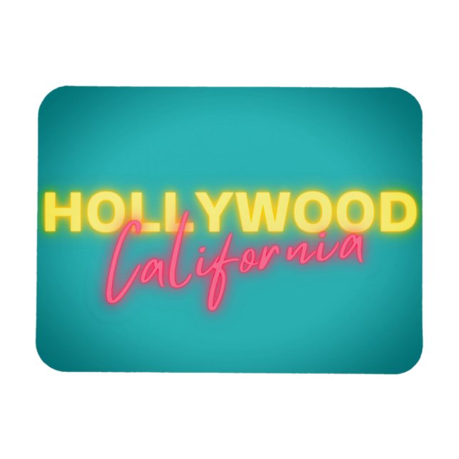 Imán Luces Neon de Hollywood Vintage (Horizontal)