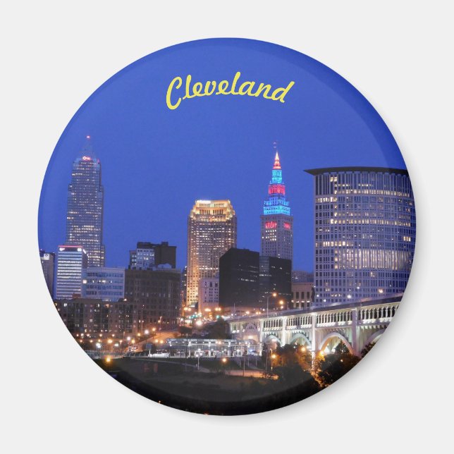 Imán Luces nocturnas Cleveland (River View) Magnet (Frente)