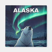 Luces nórdicas del oso polar Postal de Alaska